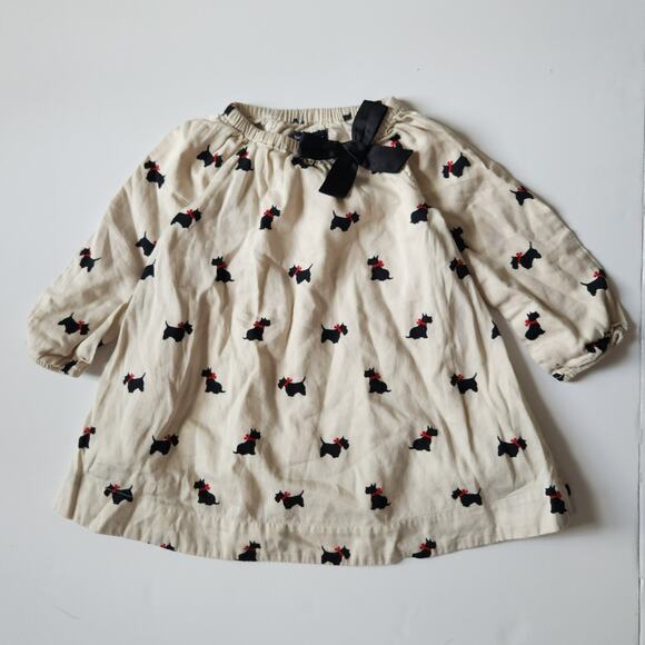 BabyGap Cream Scottie Dog Dress | Baby Girl Size 12–18 Months | 100% Cotton - Picture 3 of 8